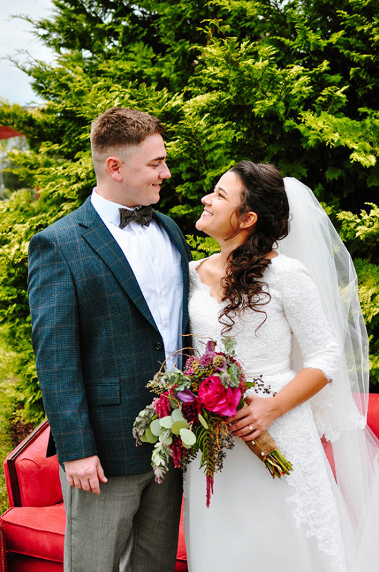 Rustic Vintage Red Barn Wedding: Jewel Tones & Antique Charm