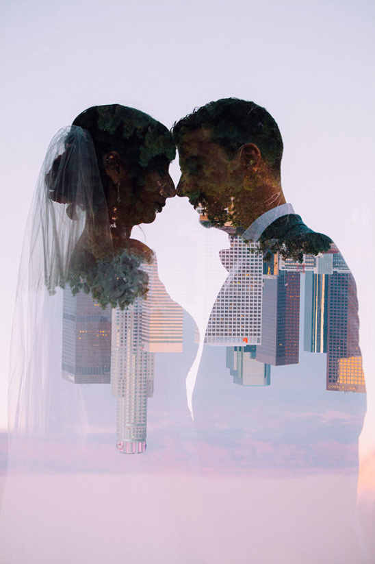 Urban Blue and Red Wedding at Carondelet House Los Angeles