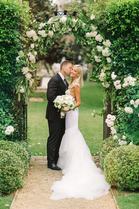 Elegant White and Black Villa Sevillano Santa Barbara Wedding