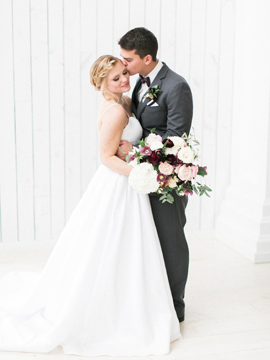 Bright White & Purple Winter Wedding at White Sparrow Barn