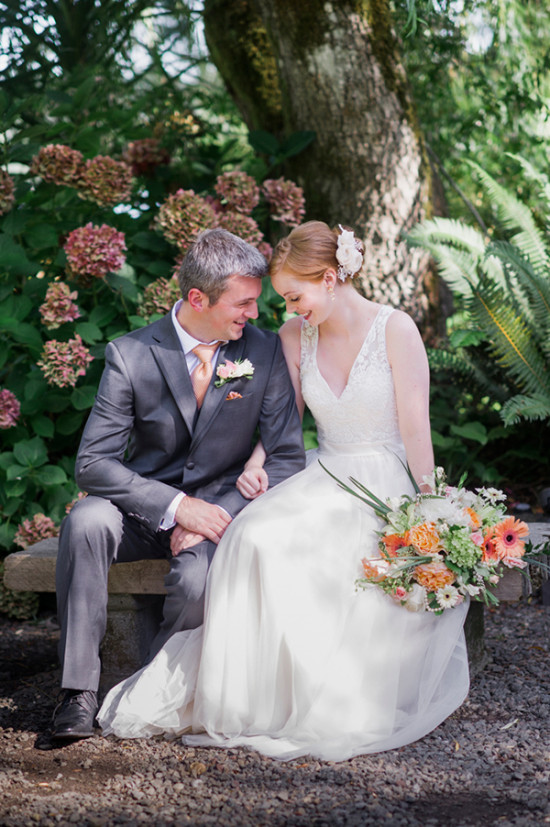 Sweet Peach Orange Poulsbo Garden Wedding Has Goat Ring Bearer