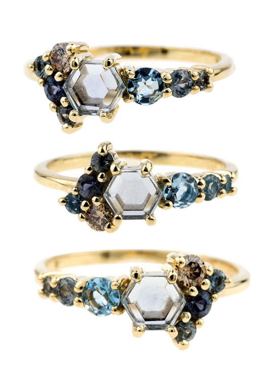 Bario Neal Hexagonal Sapphire Cluster Ring: Unique, Ethically Sourced Gemstones