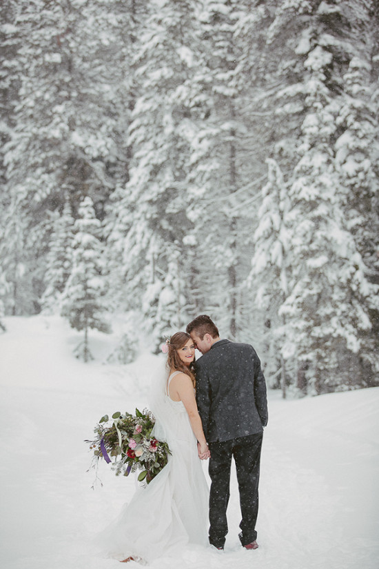 Rustic Tamarack Winter Wedding: Snowfall, Blush Pinks, and Woodsy Decor