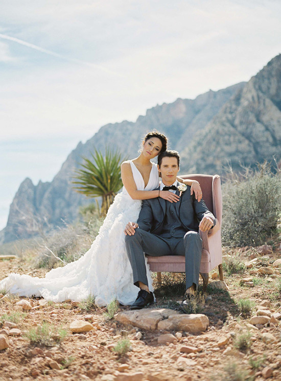 Elegant Desert Wedding Inspiration at Red Rocks with Chic Details