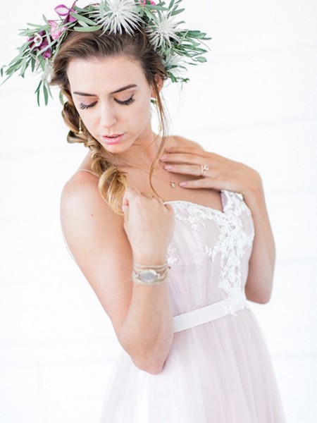 Wintry Cool Wedding Inspiration: Blush, Burgundy & Mixed Metals