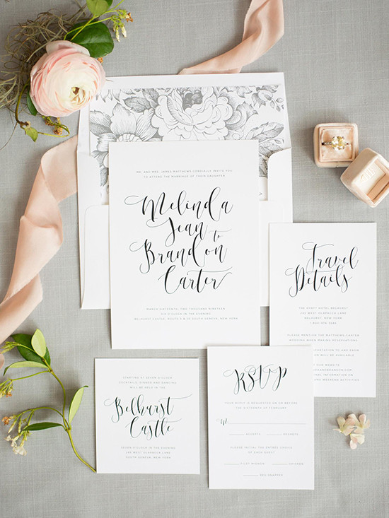 Calligraphy Wedding Invitations From Shine Wedding Invitations
