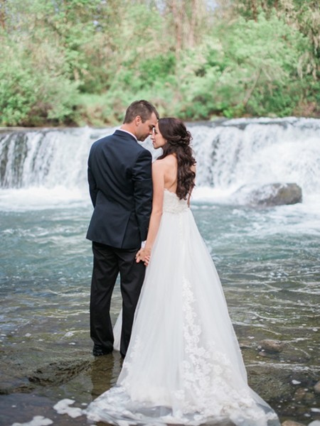 Aubry & Ryan's Stunning After Wedding Photoshoot & Trash Dress