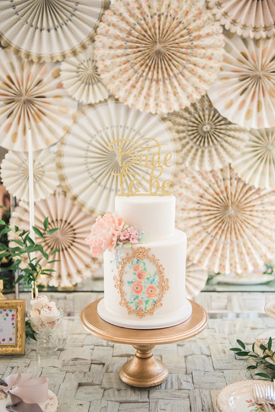 Hollywood Hills Bridal Shower: Blush, Peach & Gold High Tea Theme