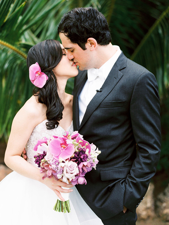 Purple Hued Hawaiian Wedding at Loulu Palm Estate
