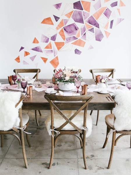 Purple & Copper Boho Rehearsal Dinner Inspiration