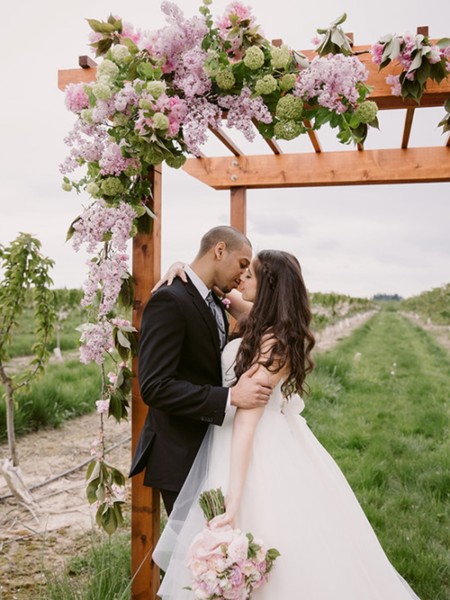 Enchanting Blush & Gold Barn Wedding at The Barn PNW Oregon