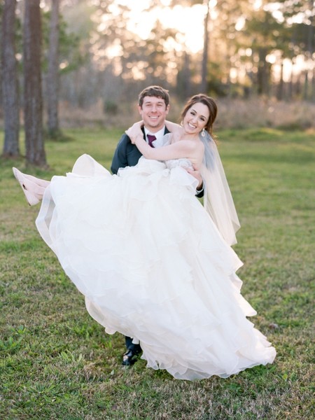 Maroon and Gold Ruffled Wedding at the Tuscan Courtyard in Texas
