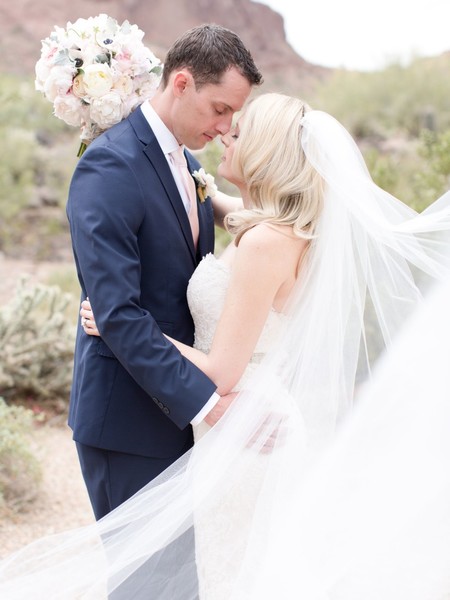 Navy, Gold, and Pink Desert Wedding at Sanctuary Camelback