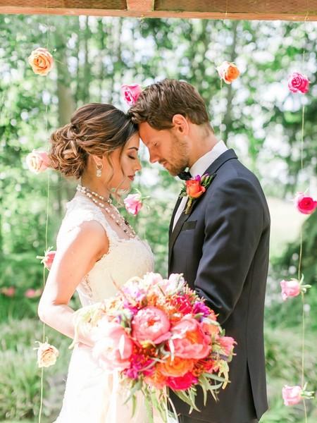 Jewel Tone East Meets West Wedding Inspiration with Fuchsia Cake