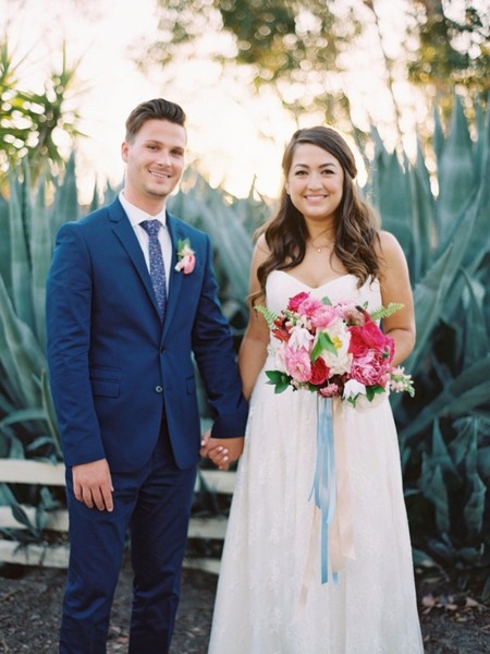 Hidden Garden Wedding: Navy, Pink, and Unique Details!