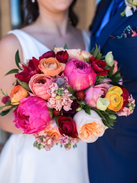 Chic Navy & Vibrant Florals Wedding at Casitas Estate, San Luis Obispo