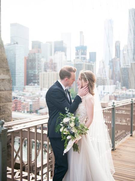 Romantic New York City Elopement with Ethereal BHLDN Gown
