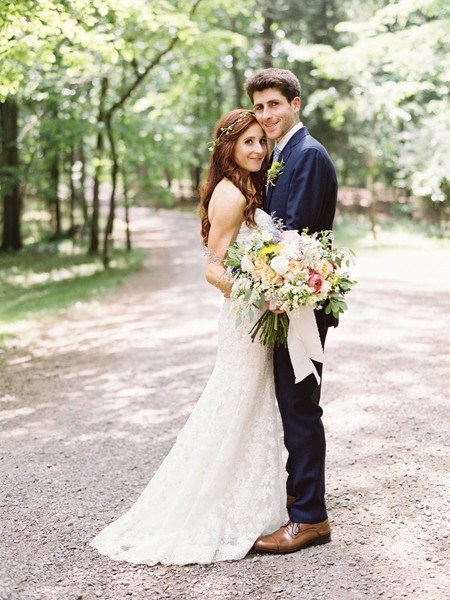 Rustic Barn Wedding with Riverfront Ceremony and Twinkle Lights