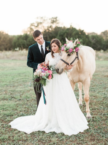 Bohemian Jewel-Toned Wedding Inspiration: Color, Texture & Edgy Details