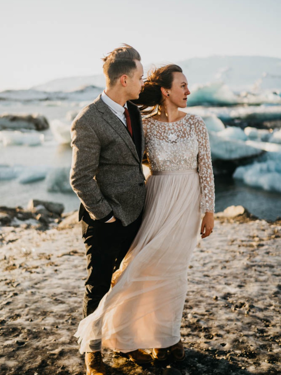 Iceland Elopement: A Winter Wonderland Wedding on the Southern Coast