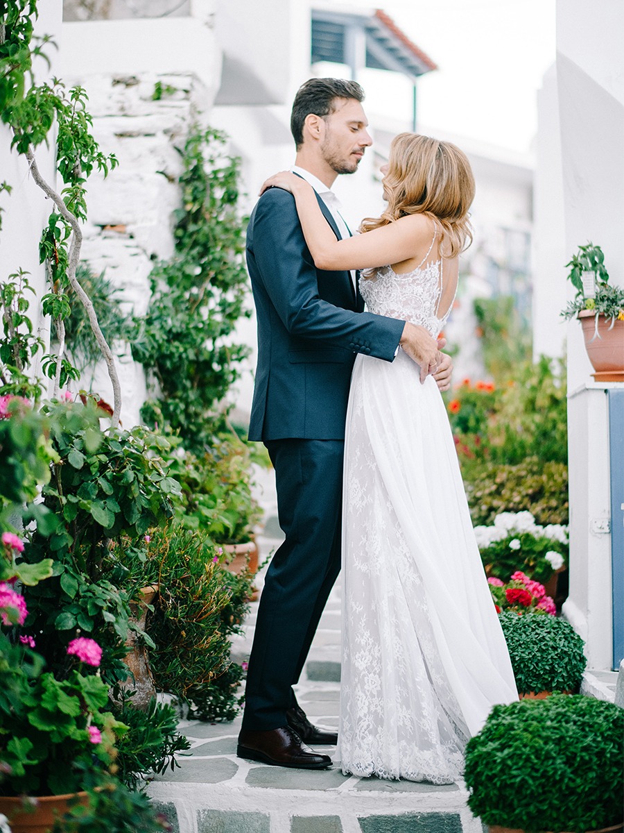 Romantic Aegean Sunset Wedding in Kythnos Greek Island Village
