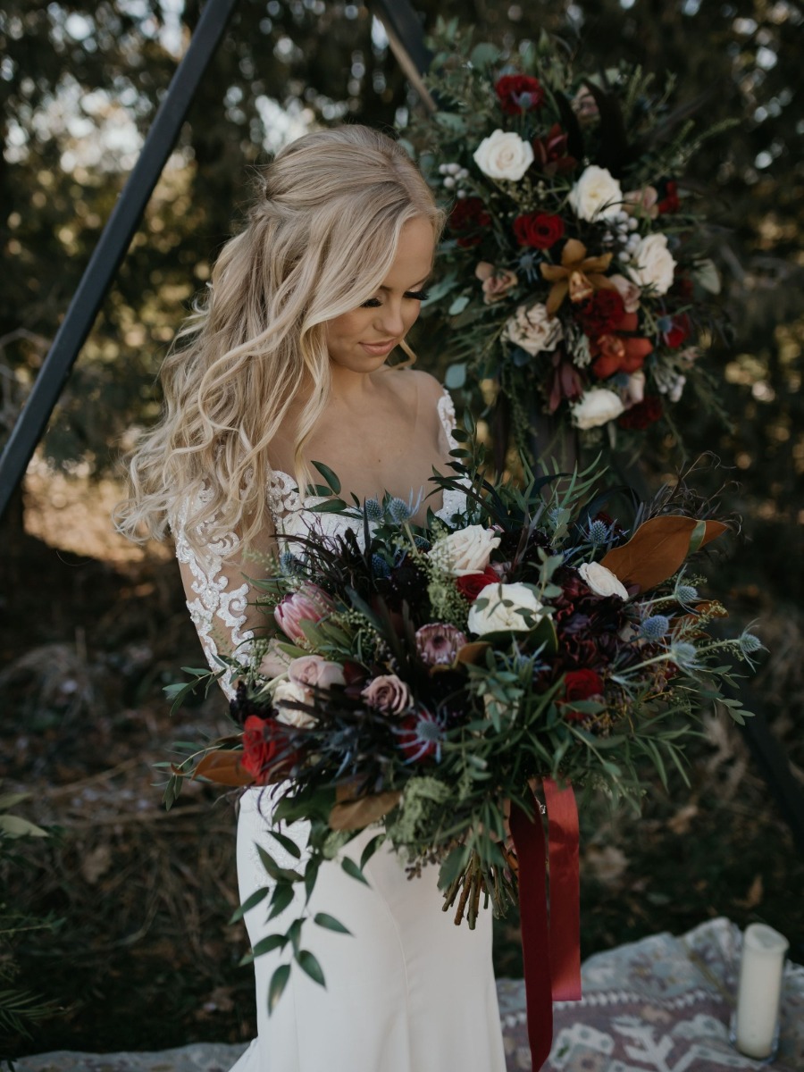 Moody Bohemian Elopement Inspiration at Bradford Barn