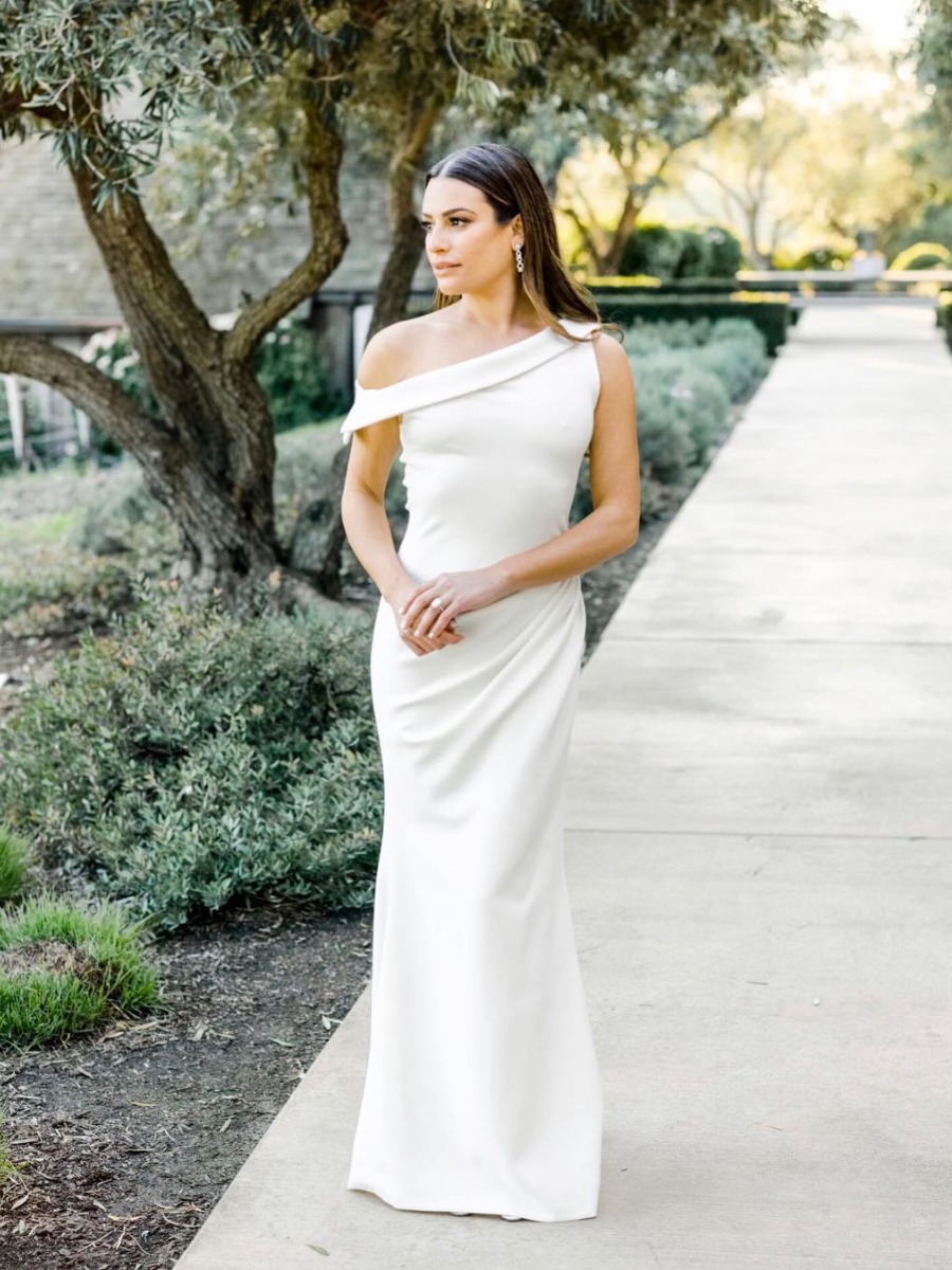 Lea Michele's Stunning Rehearsal Dinner Gown by Christian Siriano