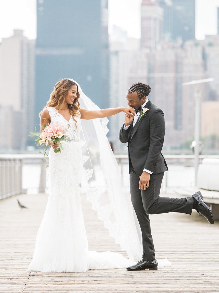 Elegant Blush & Gold Queens Wedding: Micaela & Patrick's Love Story