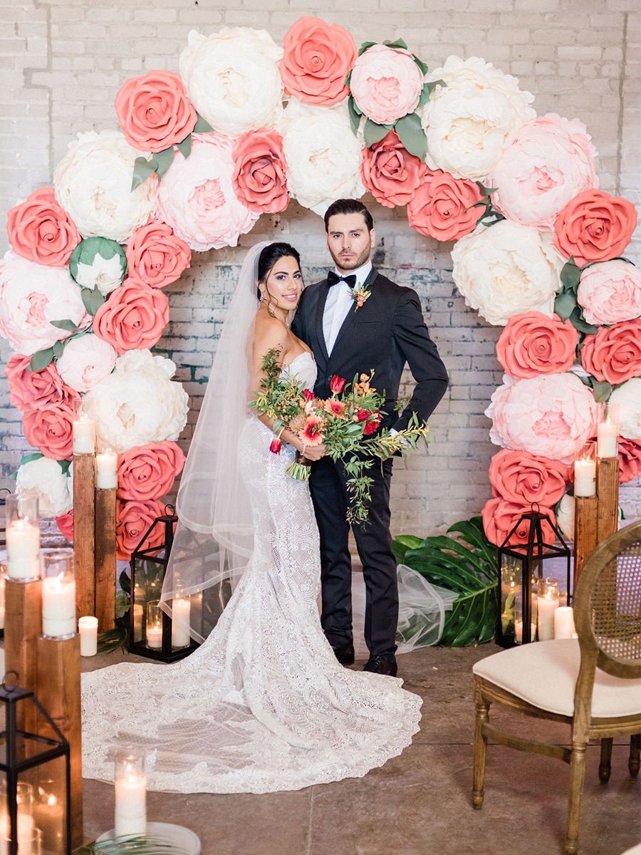 Industrial Summer Wedding Inspiration: Detroit's Tropical Getaway