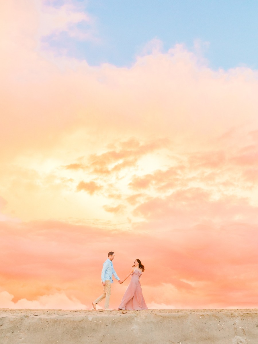 Sunset Engagement Shoot: Pink Skies & Avocados on Huntington Beach