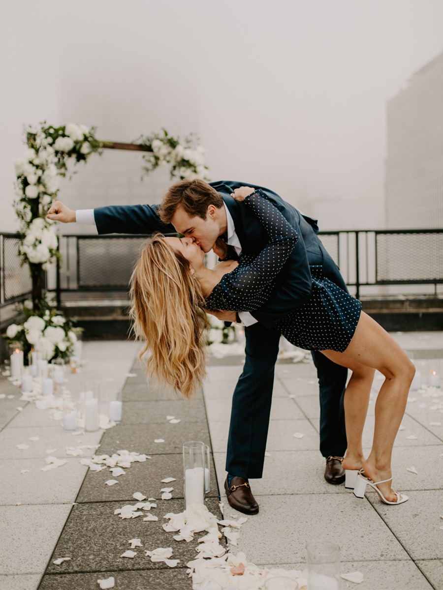 Magical Chicago Rooftop Proposal: Morgan & Josh Say Yes!