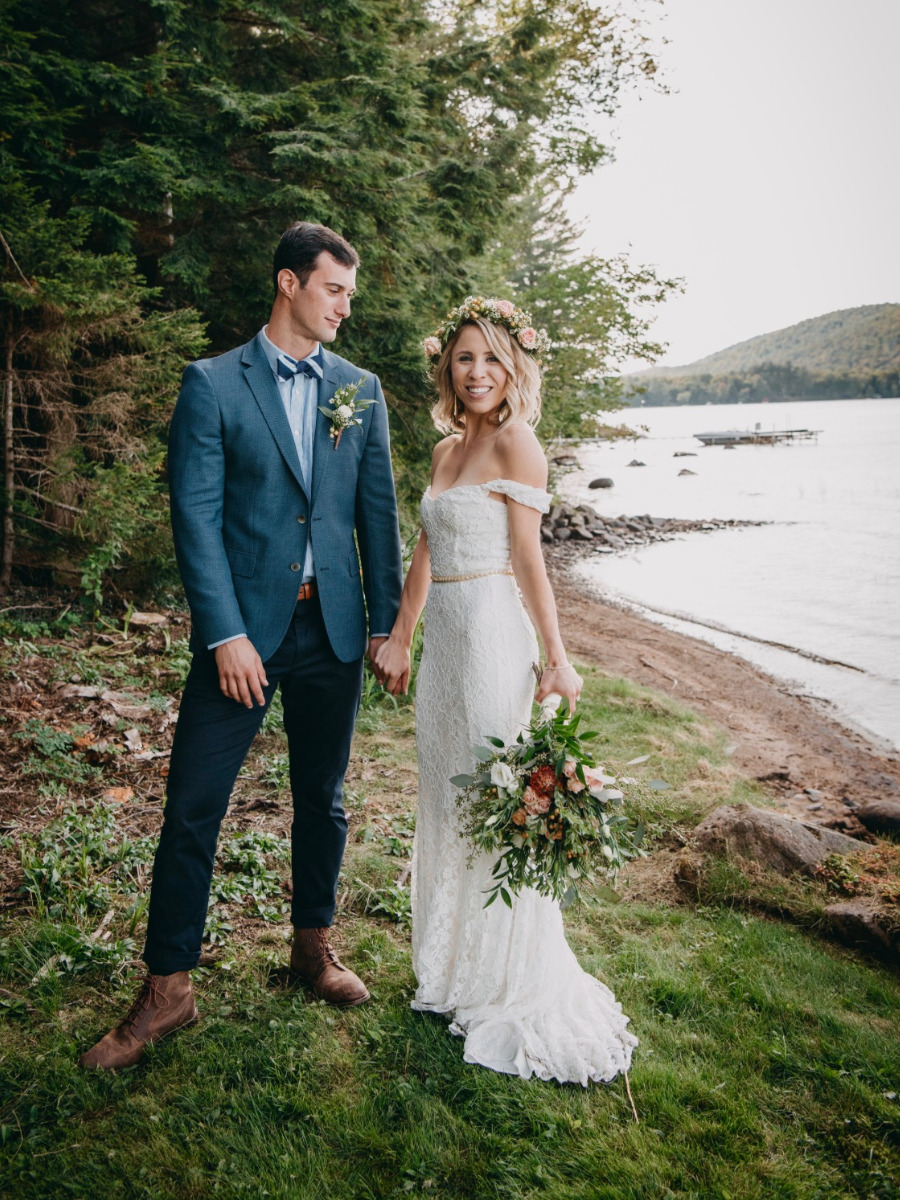 Intimate Lake Wedding: Reformation Dress Under $600 & Ethical Favors