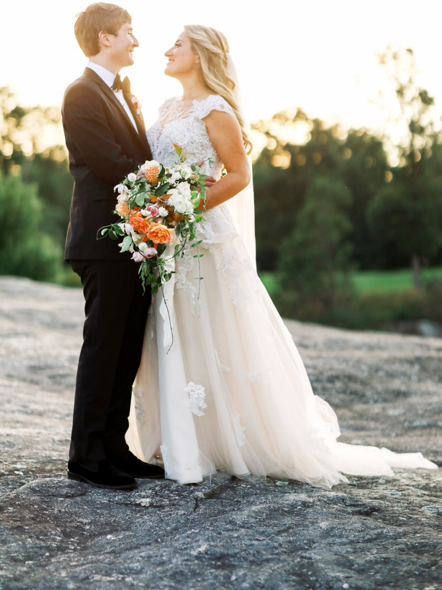 Classic Southern Cliffs at Glassy Wedding in Greenville SC