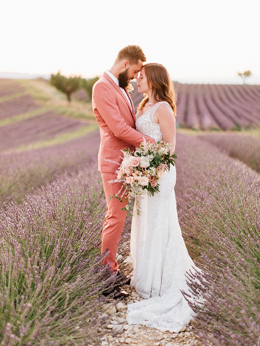 French Lavender Field Wedding Inspiration: A Picturesque Blush Dream