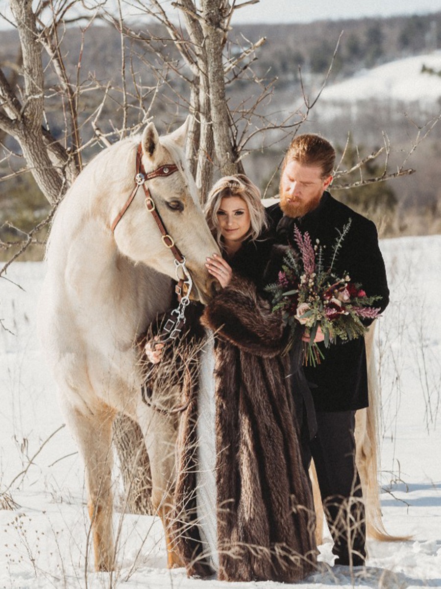 Moody Winter Wedding Inspiration: Dark Romance in a Snowy Wonderland