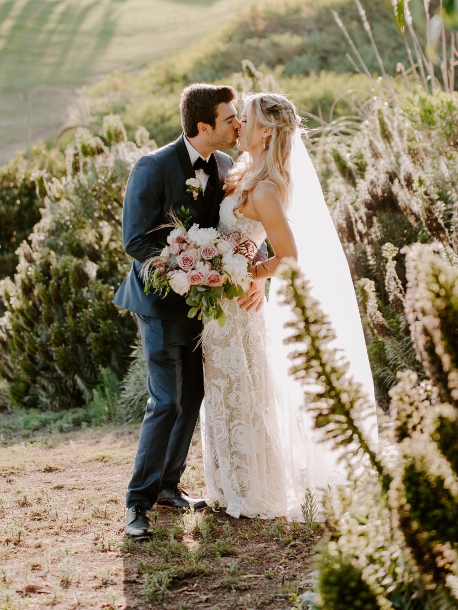 Romantic Boho Wedding: Dusty Rose, Navy & Vintage Charm in San Clemente