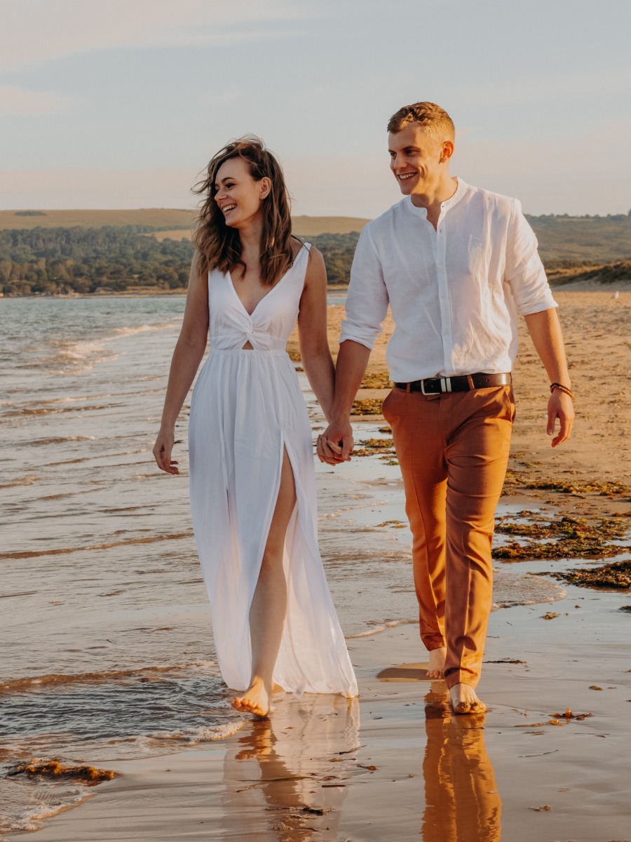 Eco-Friendly Elopement: Studland Beach Shoot with a Beloved Past Couple