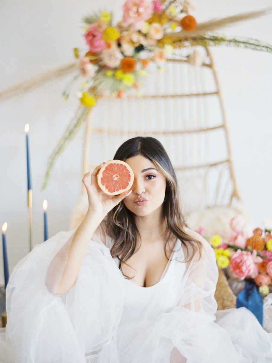 Boho-Glam Bridal Editorial with Pops of Color in California