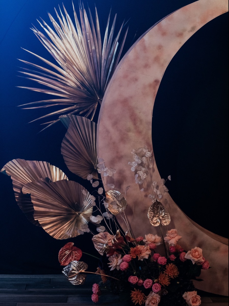 Moody Lunar Wedding Inspiration: Dark Romance Meets Tropical Vibes
