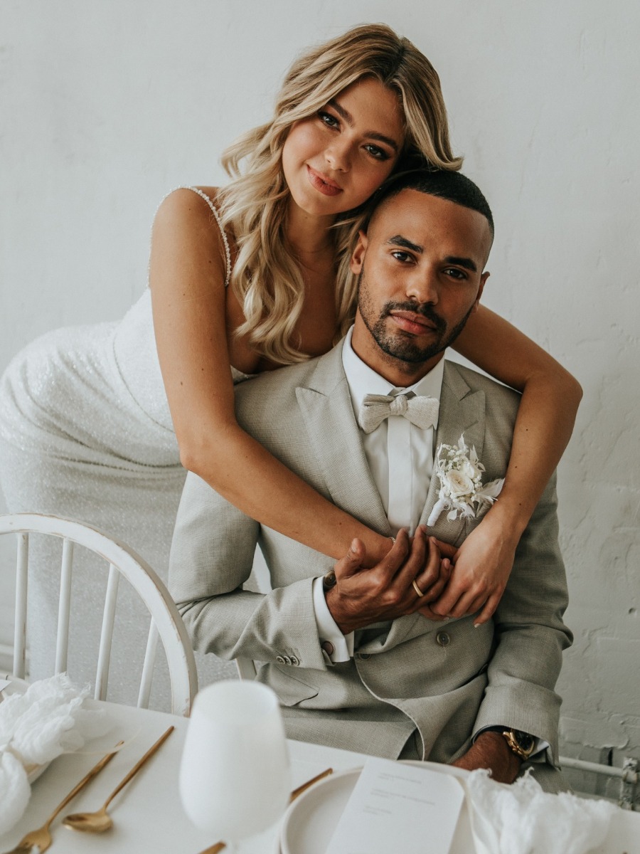 Elegant Industrial Wedding Inspiration: White & Golden Details