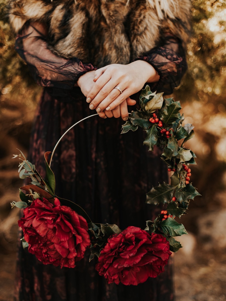 Winter Wedding Inspiration: Moody, Game of Thrones, & Crimson Florals