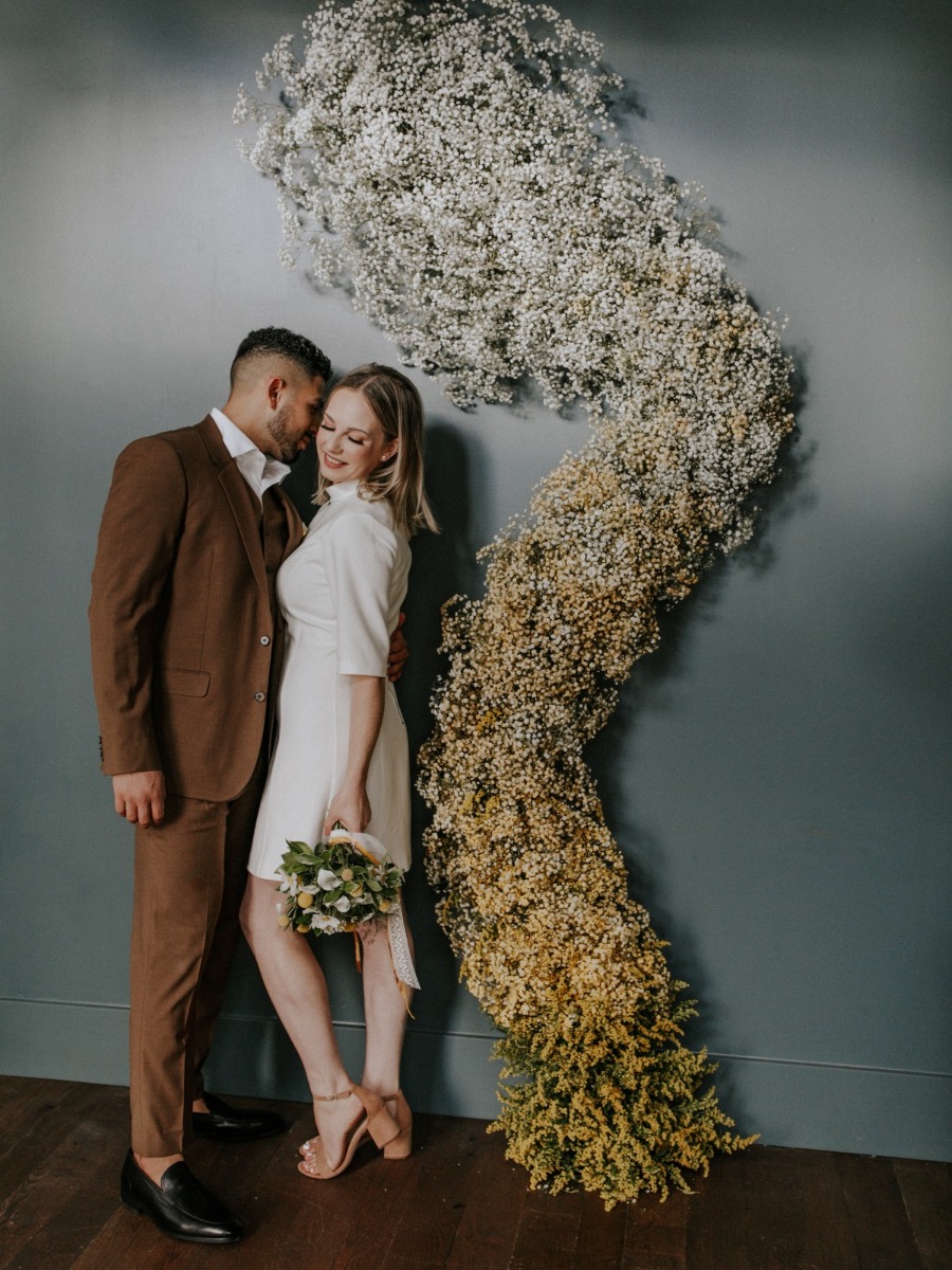 Groovy 60s-Inspired Wedding Shoot with Modern Floral Flair