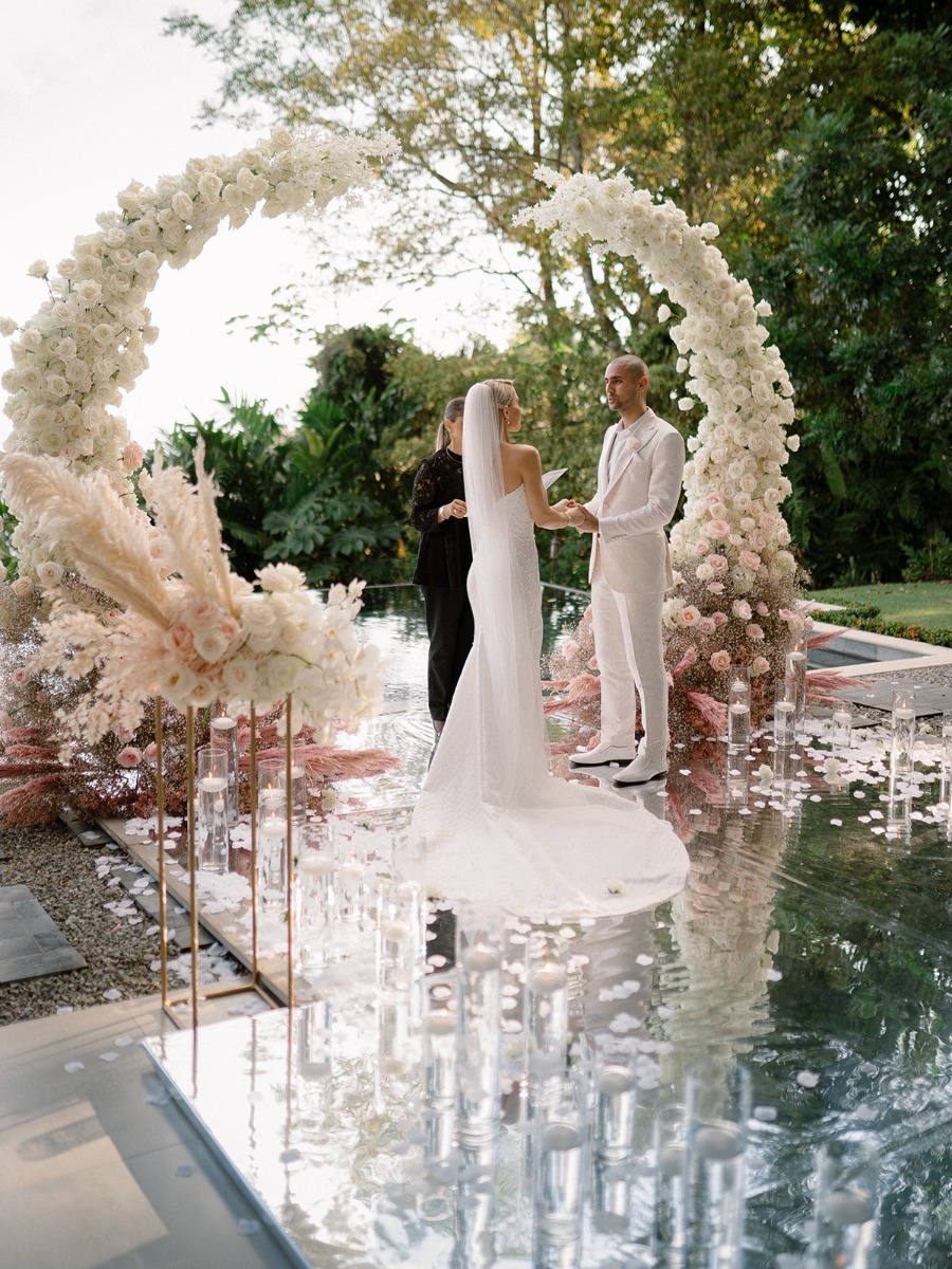Magical Poolside Elopement: An Intimate Ceremony for Two