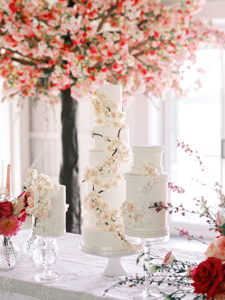 Cherry Blossom Wedding: Blush & Fuchsia Blooms in a Whimsical Barn