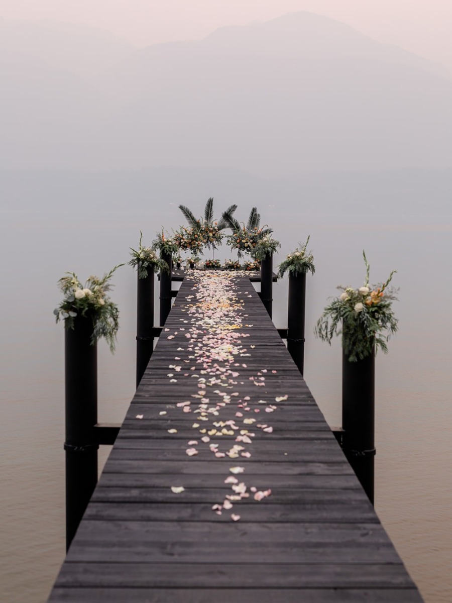 Romantic Elopement: A Misty Lake Wedding Inspired by a True Love Story