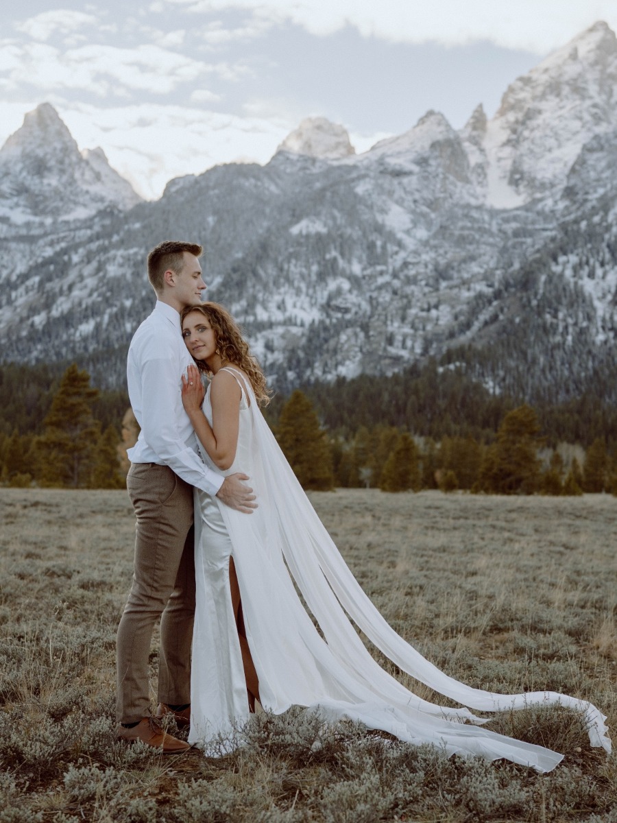 Epic Elopement in the Tetons: Snow-Capped Mountains & Boho Romance