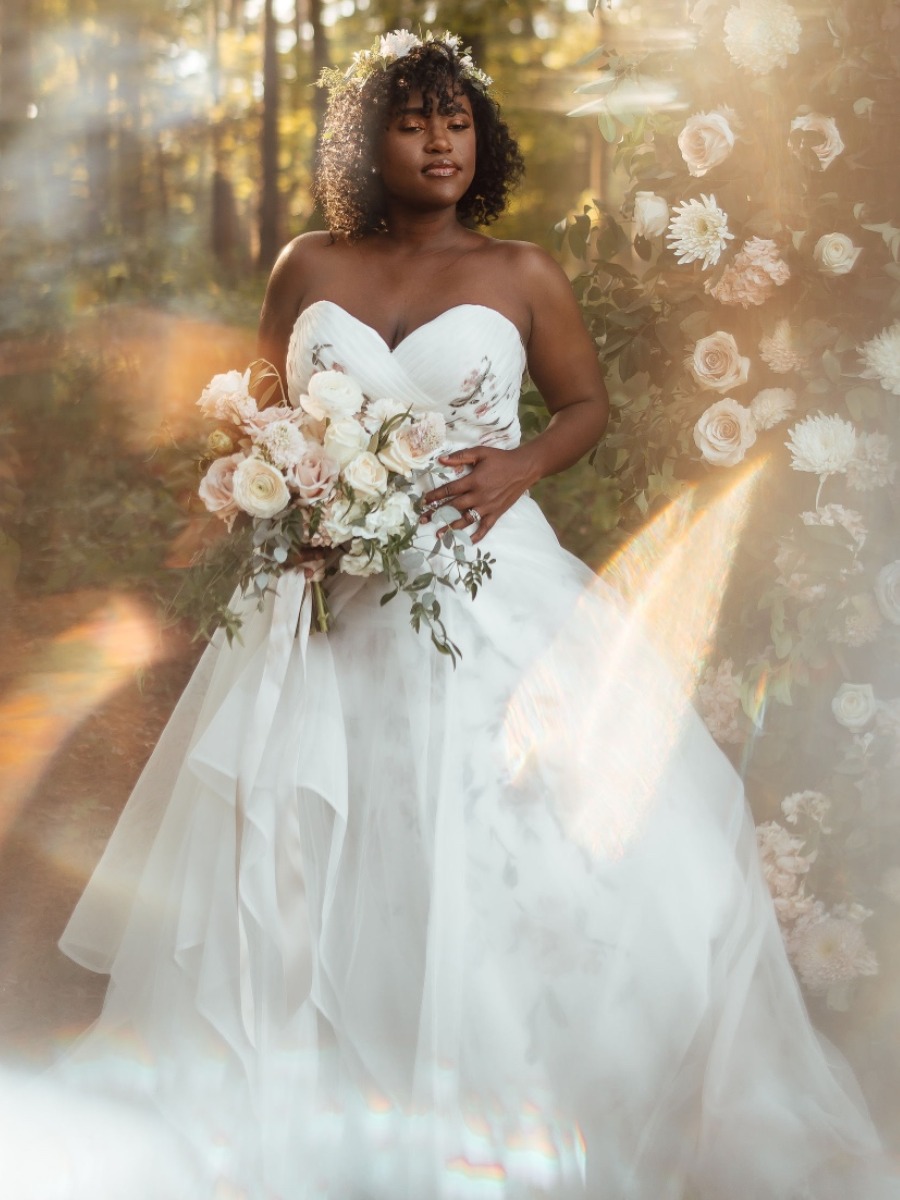Woodsy Wedding Editorial: Hand-Painted Gown in Sam Houston Park