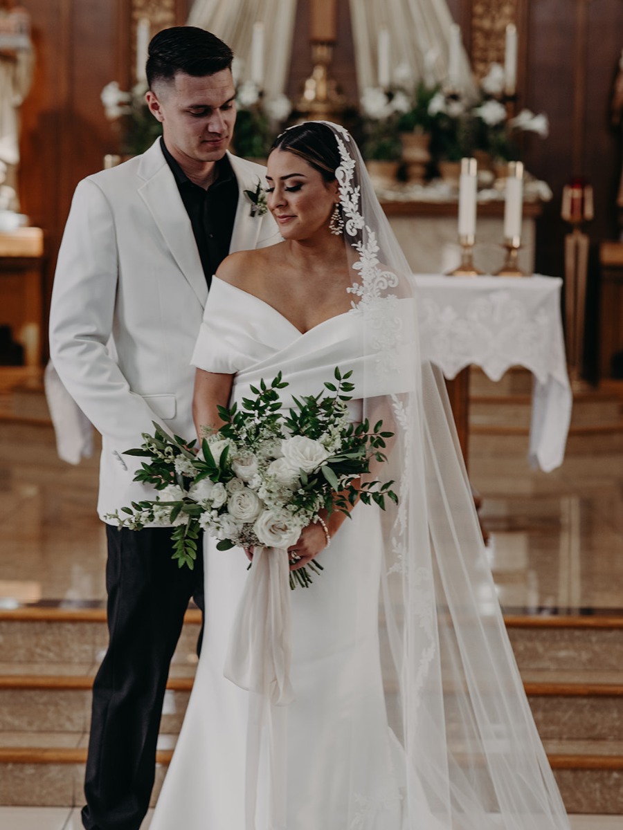 This luxe Cali wedding welcomed guests with a wall of charcuterie