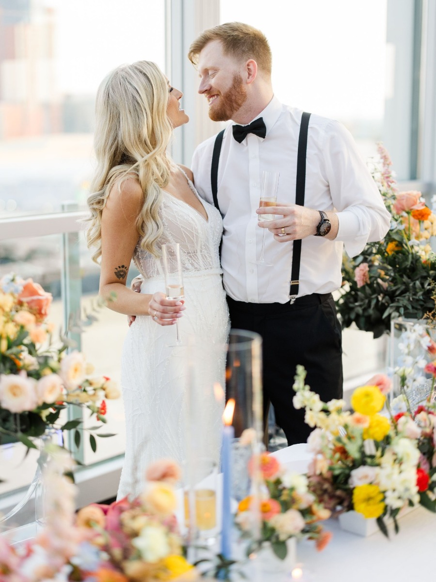 A fully glass rooftop venue meant panoramic city views at every turn