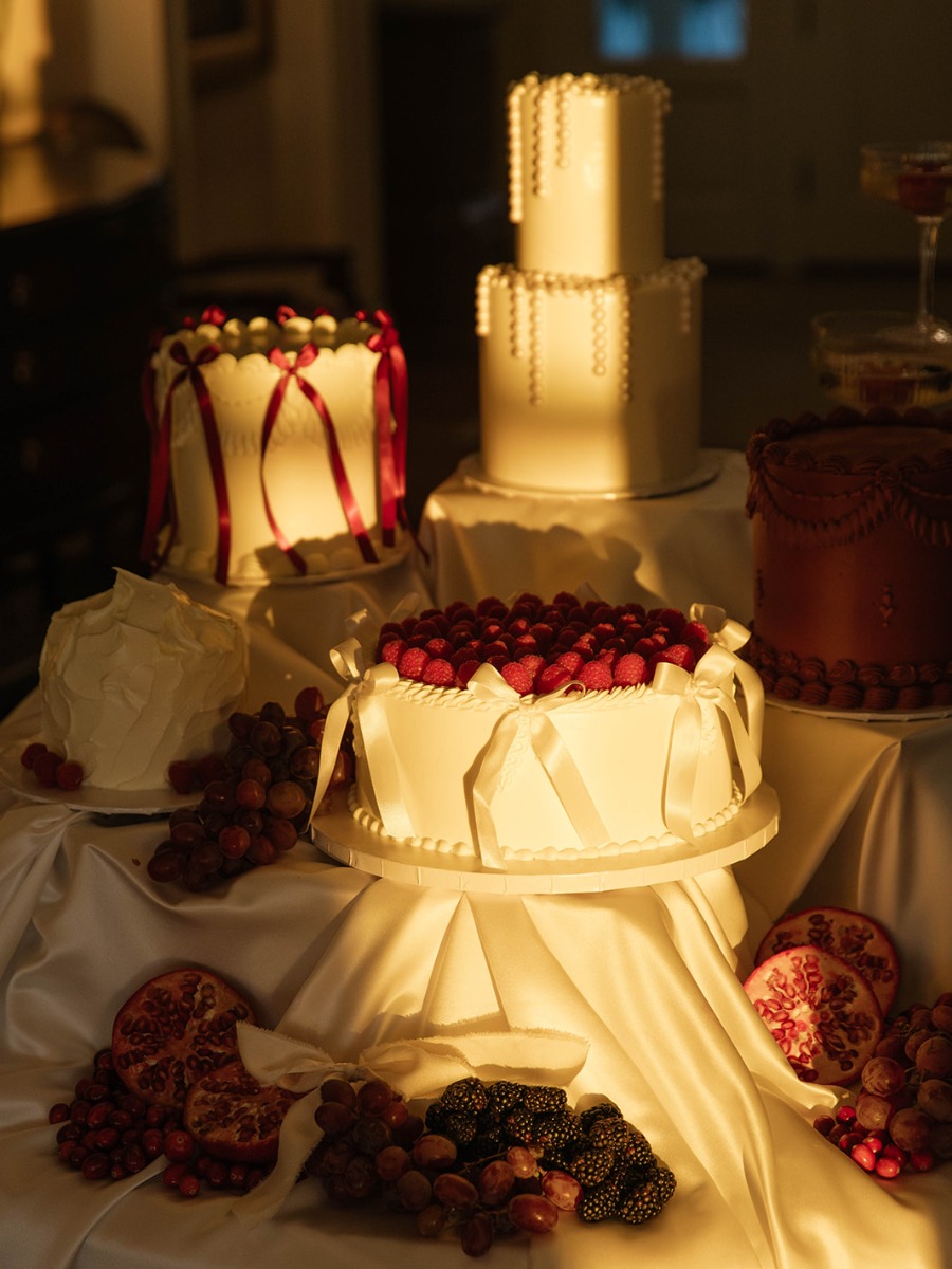 Moody new england shoot with rich berry and bow details